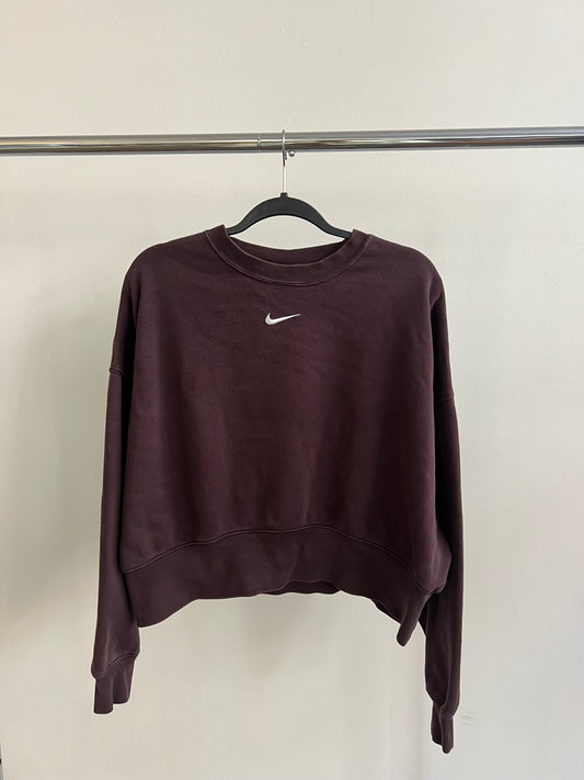 (Cropped S-M) Brown Nike Sweatshirt