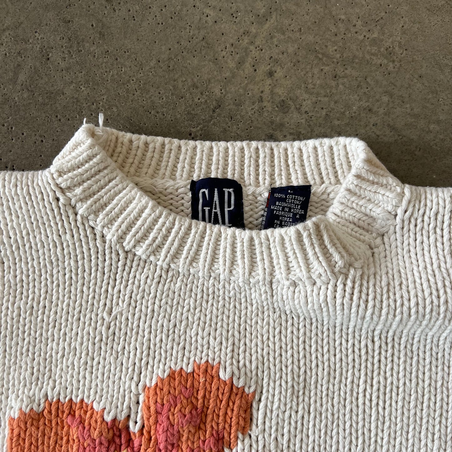 (S) Gap Flower Knitted Sweater