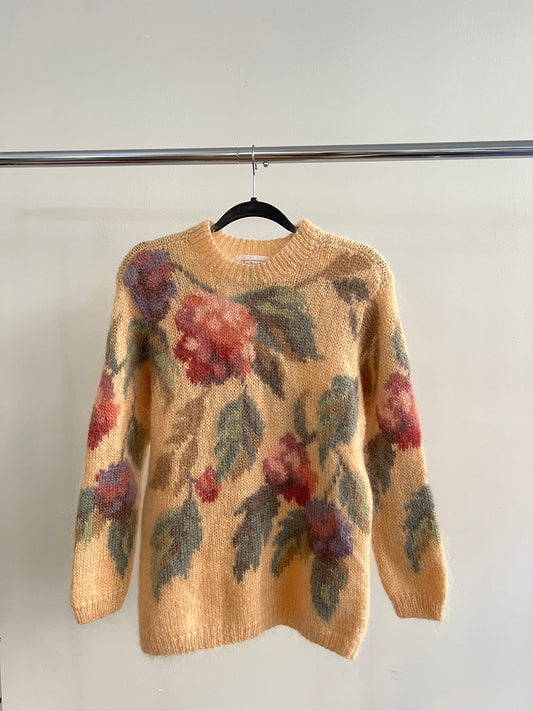 (S/M) Mohair Flower Sweater