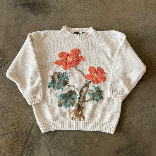 (S) Gap Flower Knitted Sweater