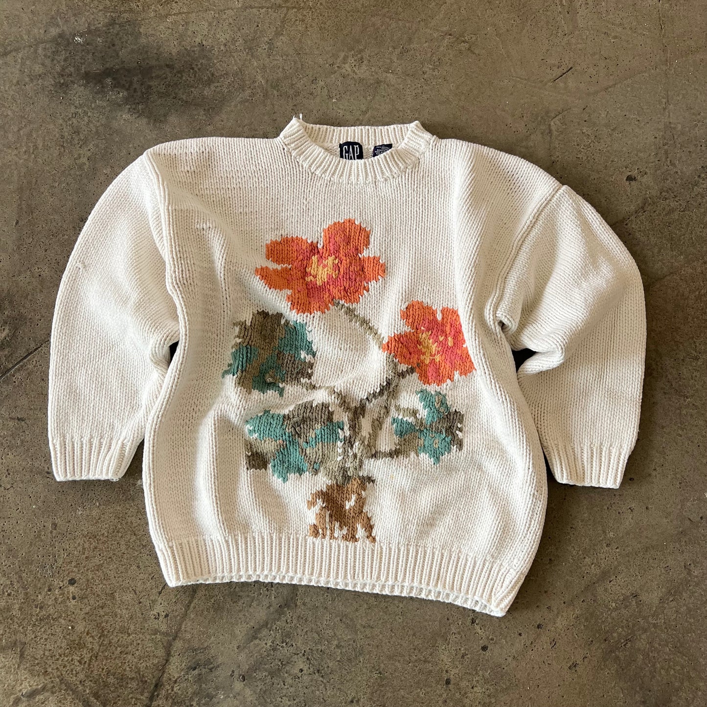 (S) Gap Flower Knitted Sweater