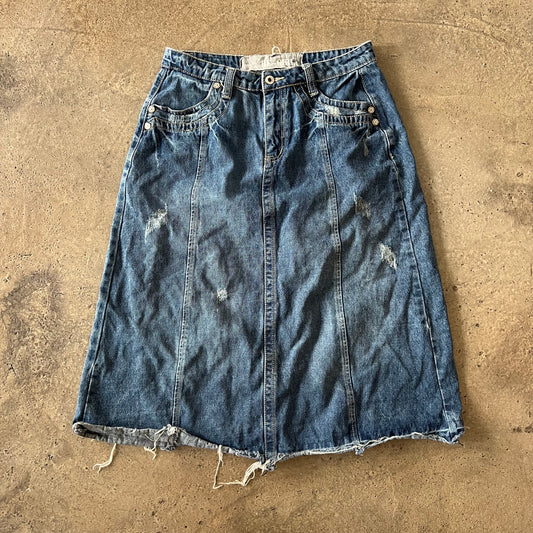 (29 W) Denim Long Skirt