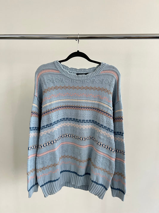 (XL) Baby Blue Knitted Sweater