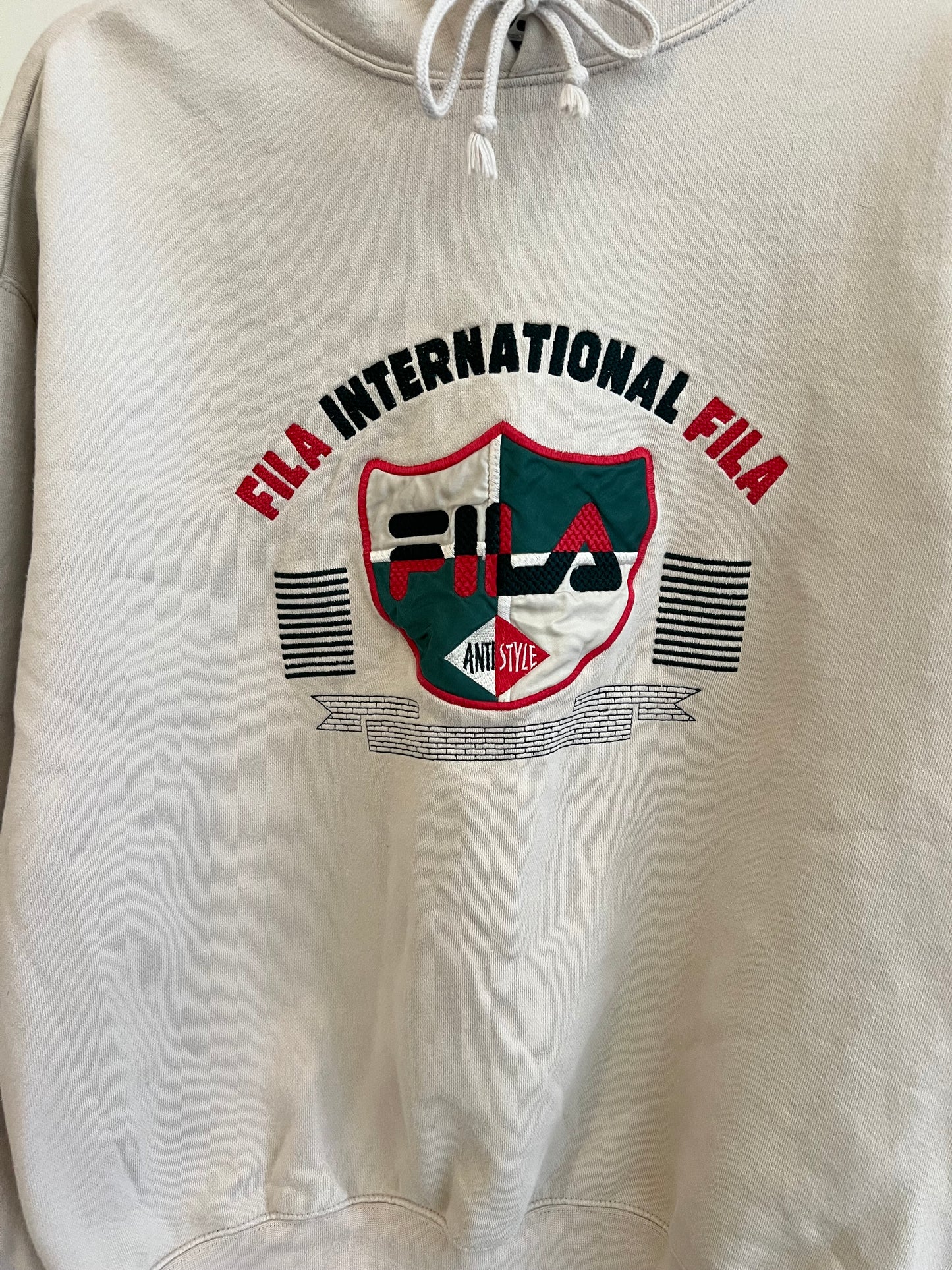 (M/L) 00s Cream Fila Hoodie